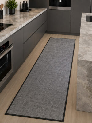 Cascais passadeiras/tapetes/carpetes antiderrapante 8012 cinza