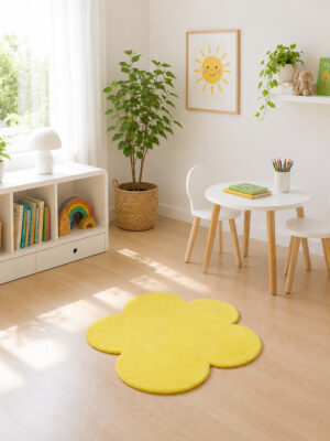 Santi flor amarelo 90x90cm  antiderrapante