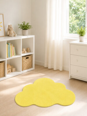Santi nuvem amarelo 90x120cm  antiderrapante