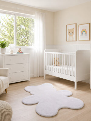 Santi urso branco 90x120cm  antiderrapante