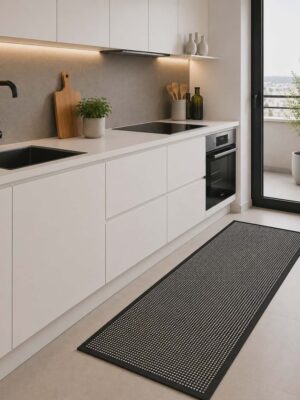 Cascais passadeiras/tapetes/carpetes antiderrapante 44005 cinza