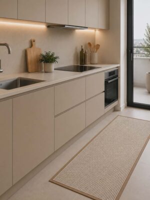 Cascais passadeiras/tapetes/carpetes antiderrapante 44007 bege