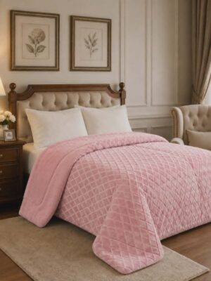 Cannes forro sherpa (borrego) casal Rosa