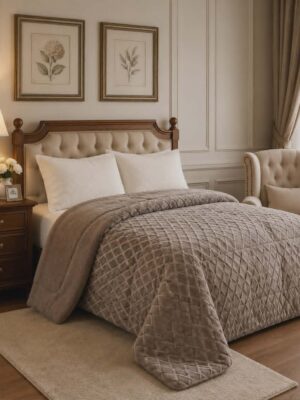 Cannes forro sherpa (borrego) casal Taupe