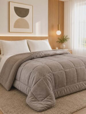 Nice forro sherpa (borrego) casal e solteiro Taupe