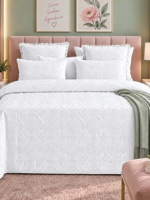Colcha Lilly Branca 1098 Casal